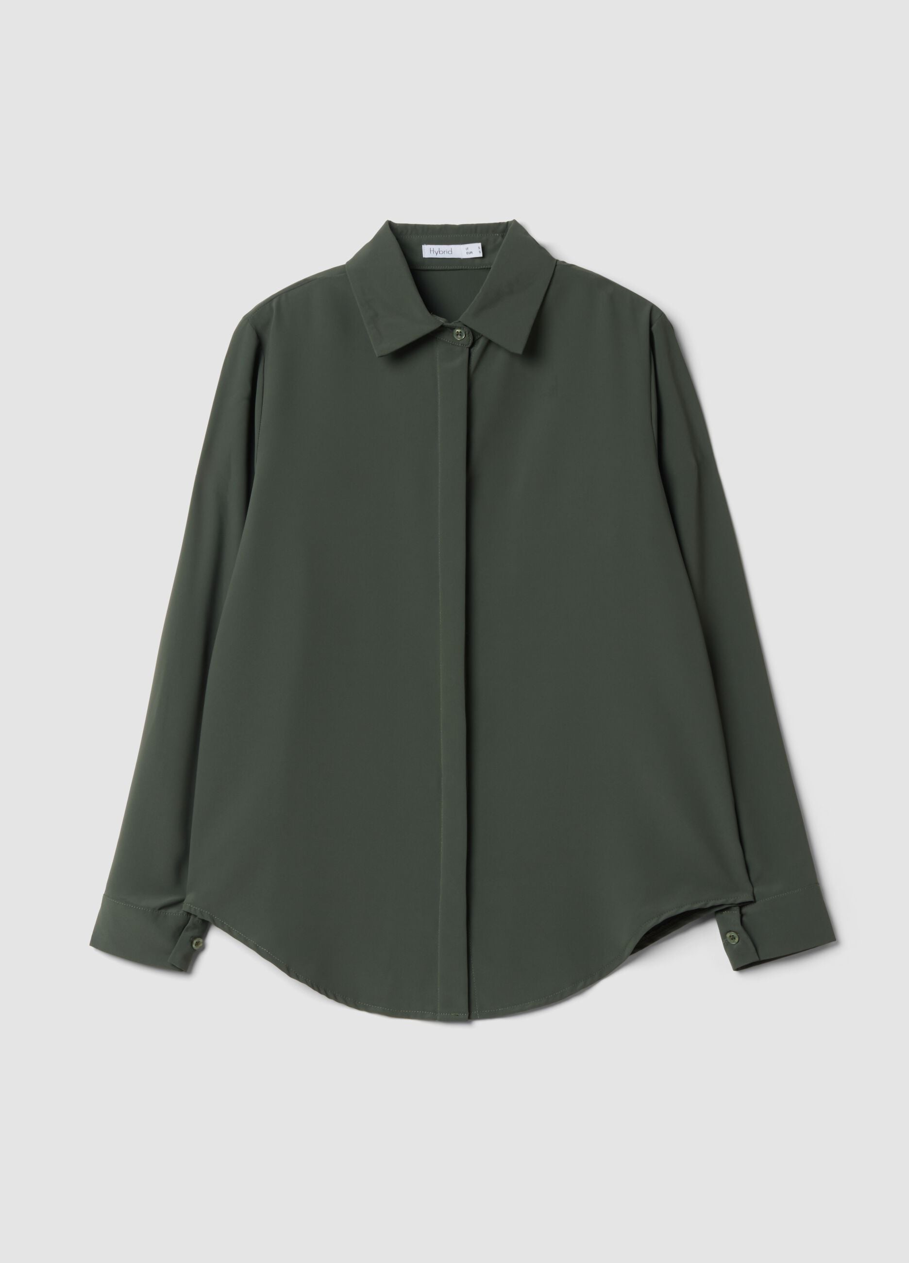 Green regular-fit shirt with classic collar