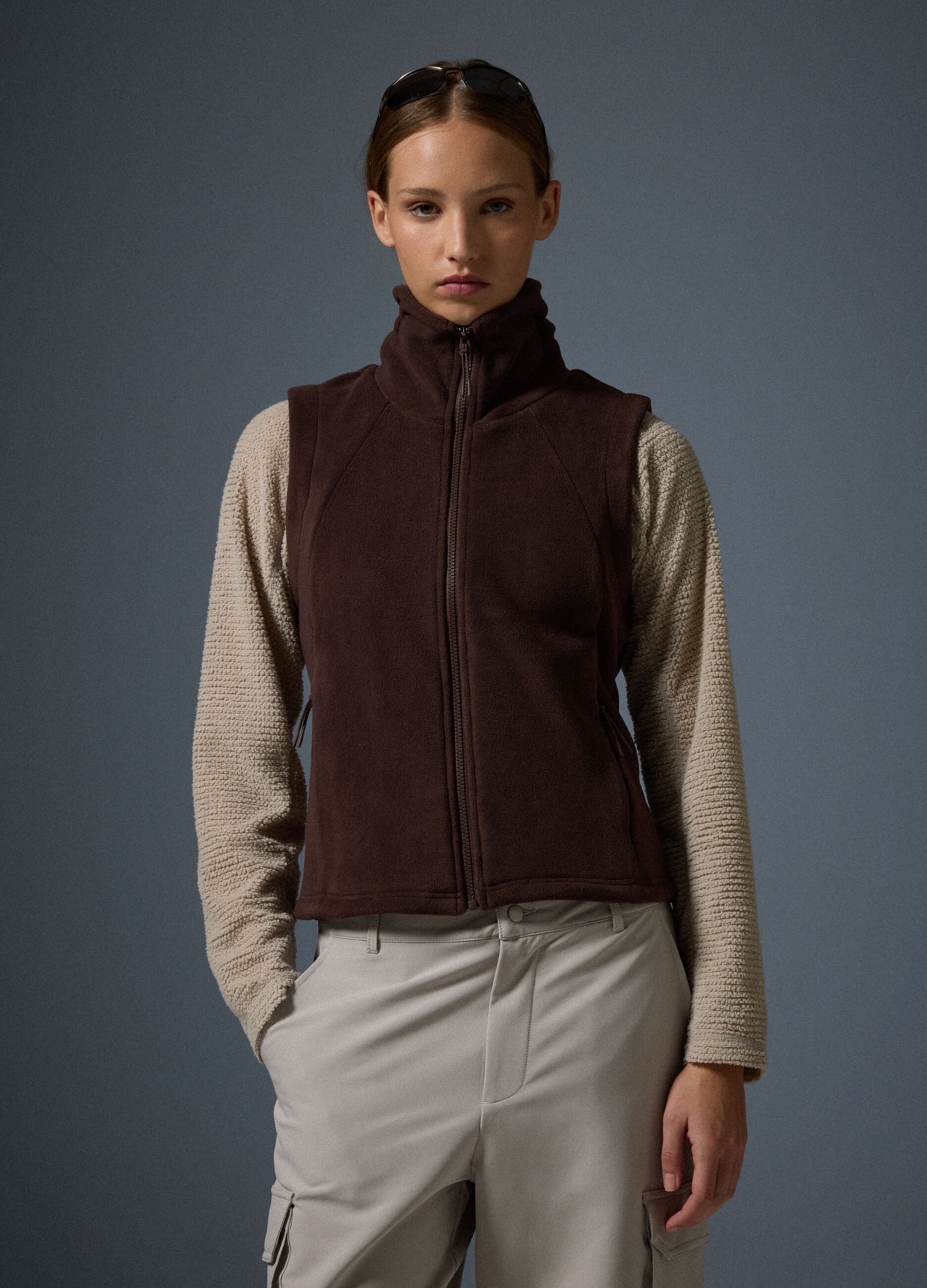 Gilet in Pile Full Zip 2 Way Stretch ALTAVIA WITH DEBORAH COMPAGNONI