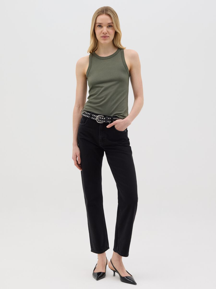 Green Stretch Jersey Tank Top by Ovs_1