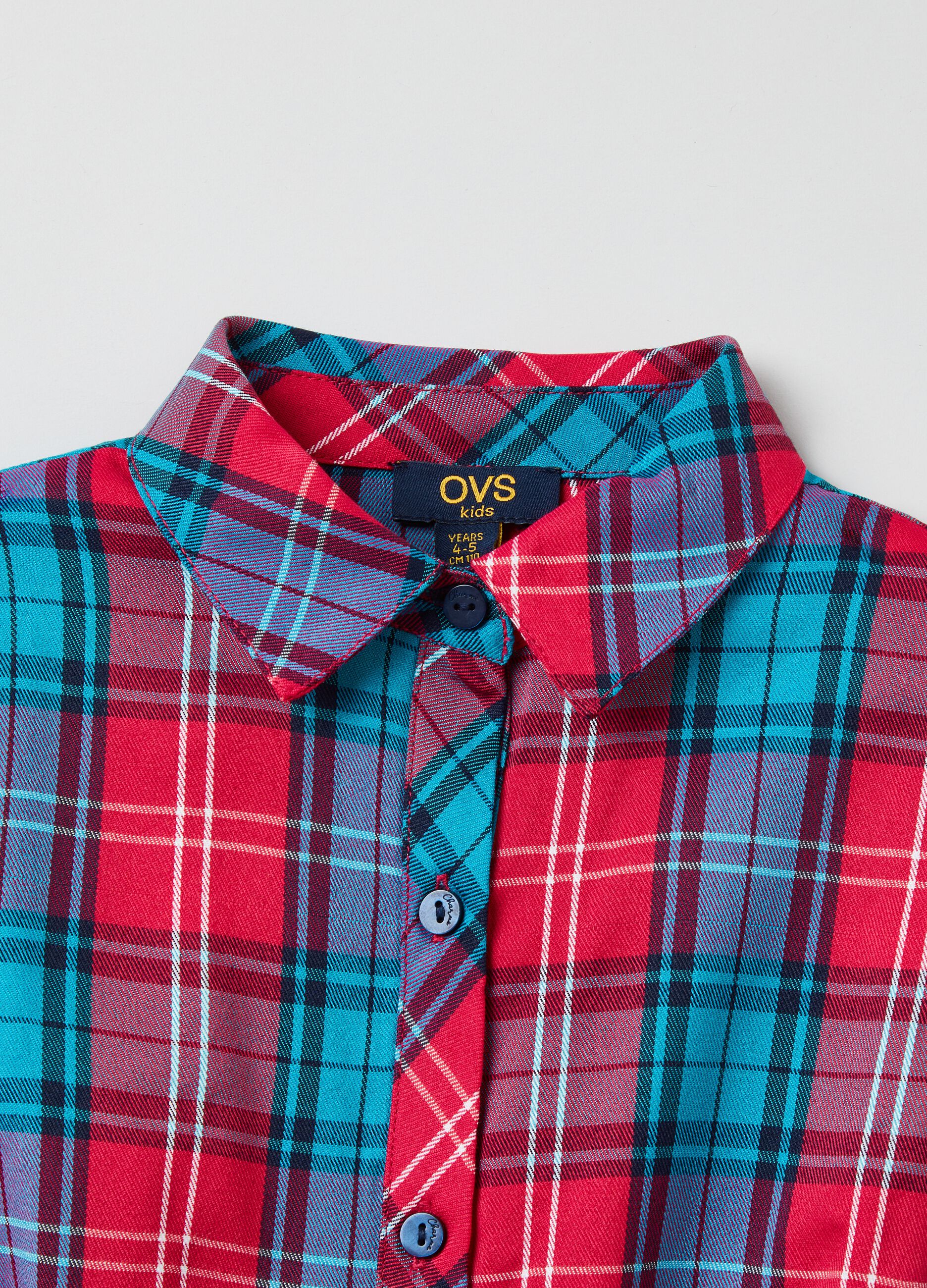 Vestito chemisier con fantasia tartan_2