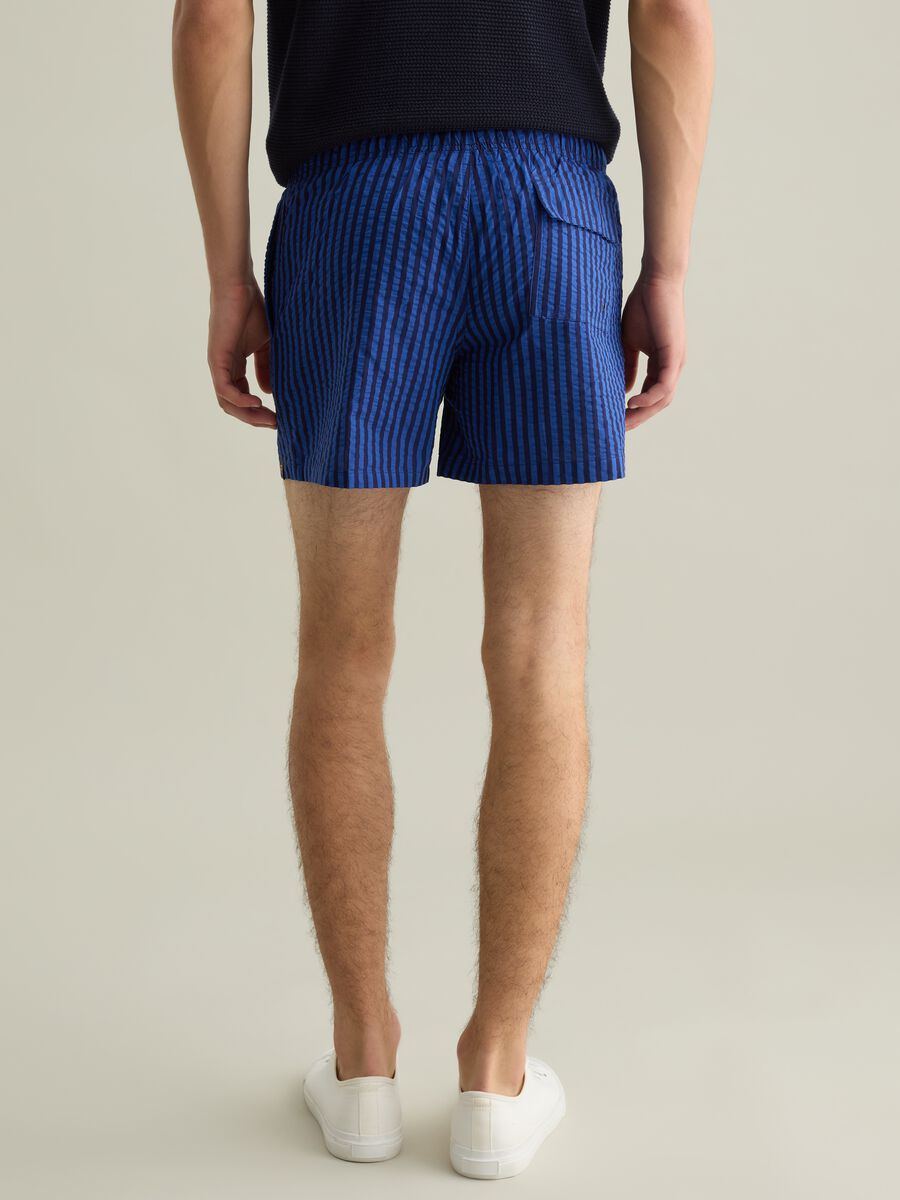 Men's blue regular fit pure cotton shorts_2