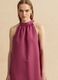 Pink linen-viscose blend halterneck dress, regular fit_3