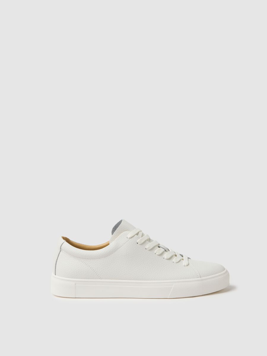 White genuine leather sneakers_0