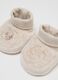 Beige cotton hat and booties for babies with regular fit_1