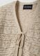 Beige crochet-style cotton and linen blend cardigan with deep V-neck, regular fit_1