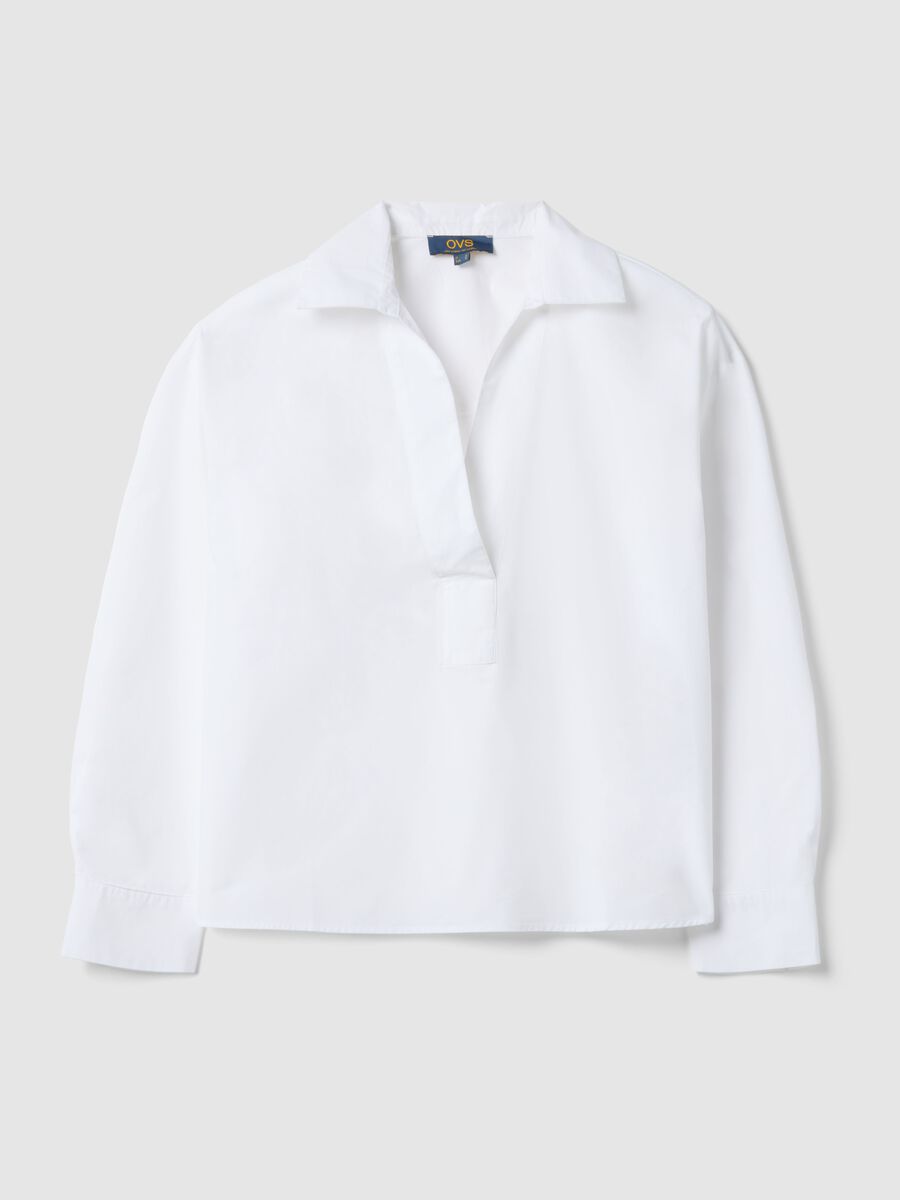 White pure cotton regular fit shirt without buttons_4
