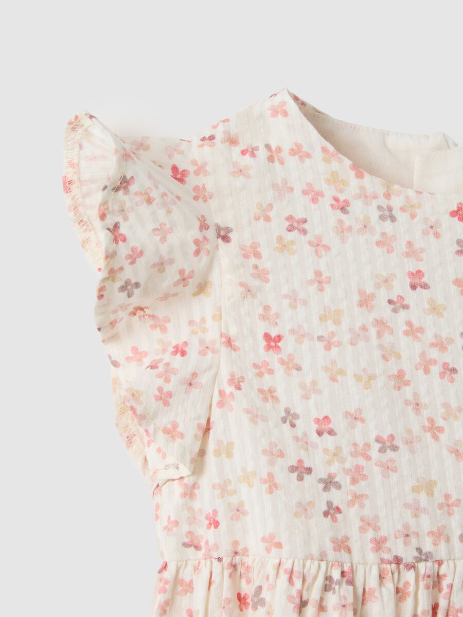 Multicolour pure cotton dress for girls, regular fit with flowers_2