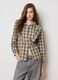 Camicia a quadri multicolor con volant in puro cotone regular fit _2