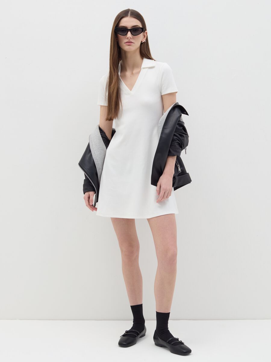 Short dress with polo neck_0