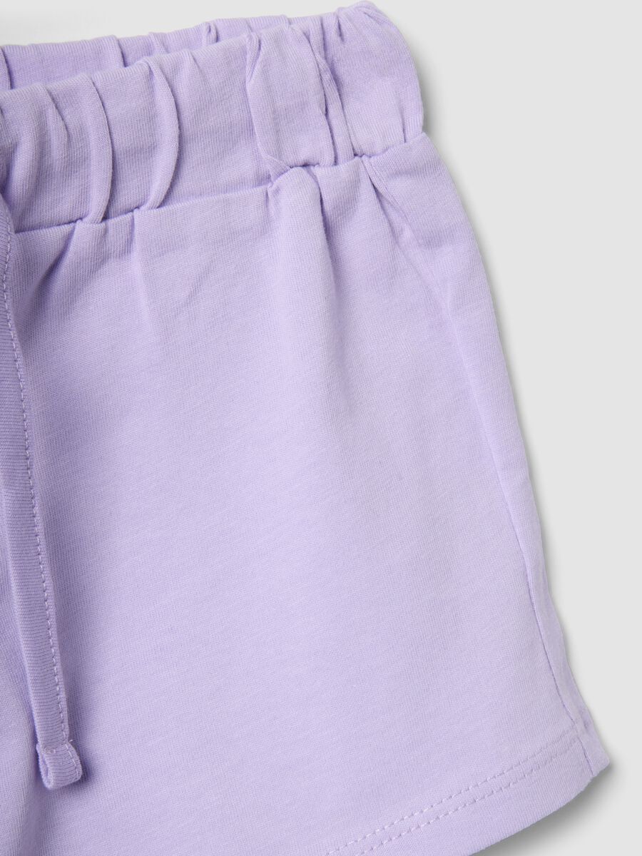 Girls&rsquo; purple 100% cotton shorts, regular fit_3