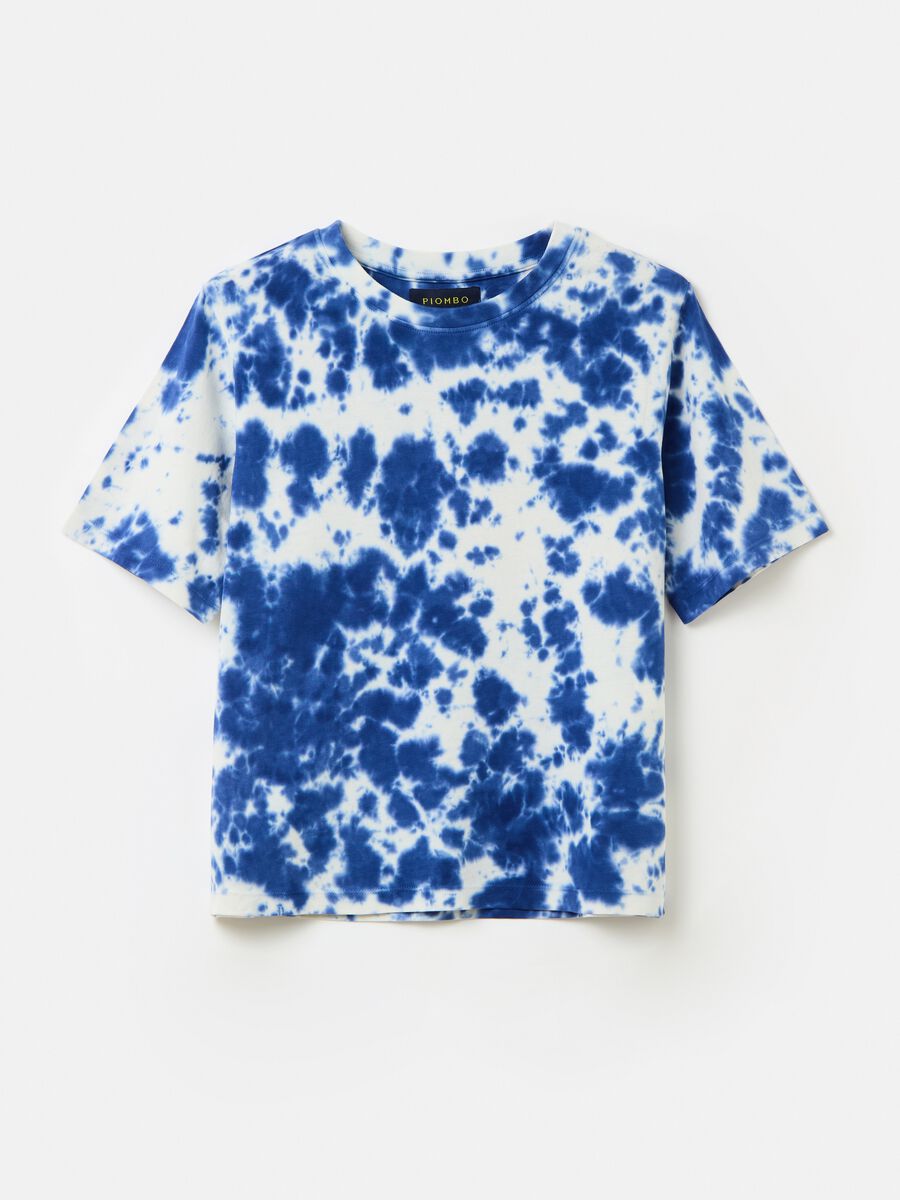 T-shirt in cotone con stampa Tie Dye_3