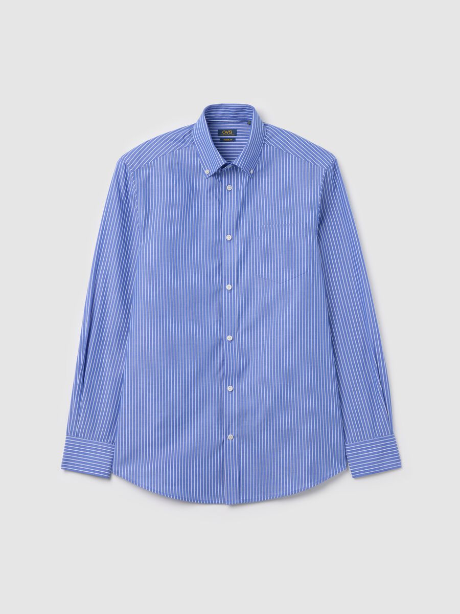 Regular-fit pinstriped easy-iron shirt_4