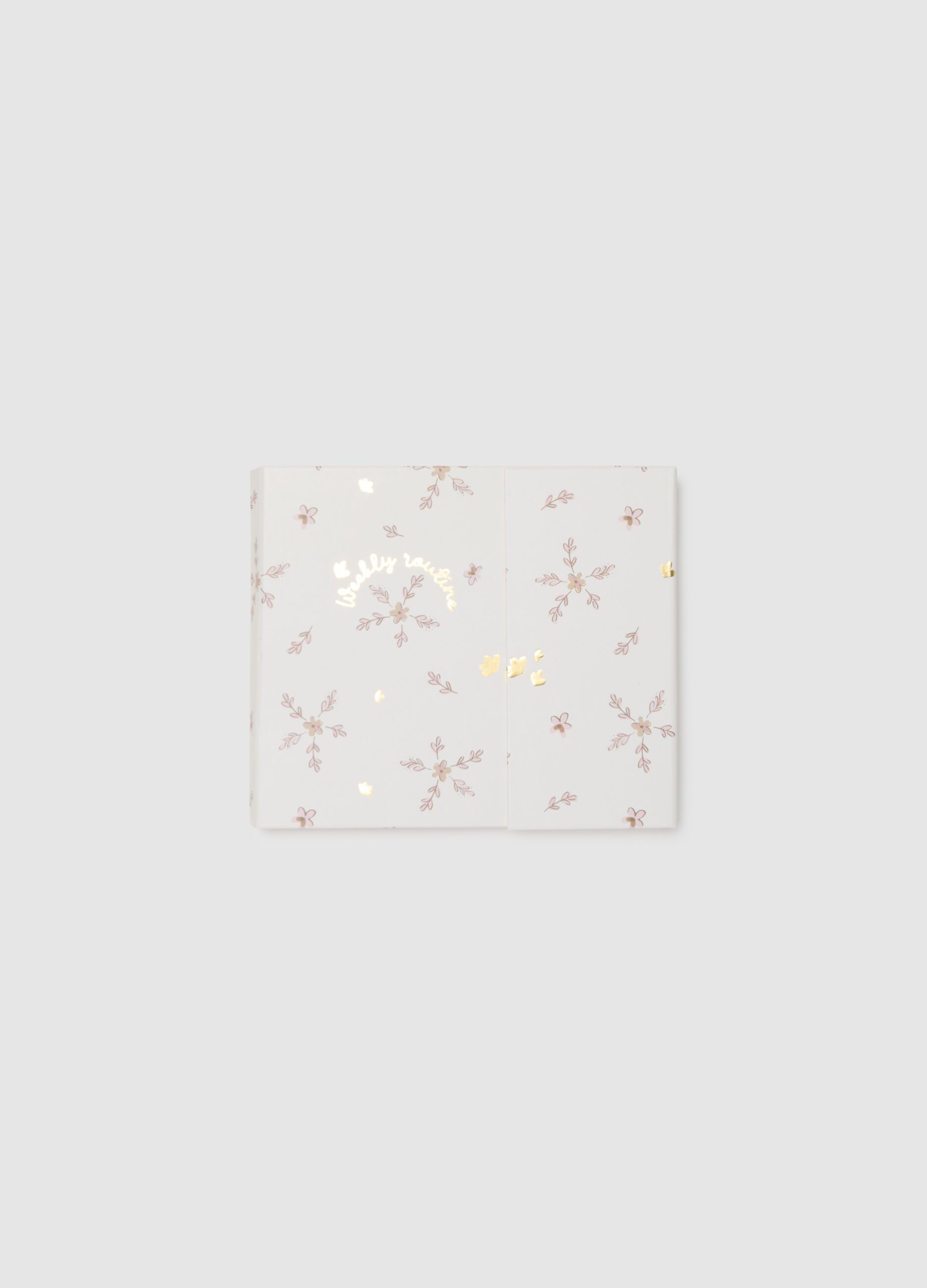 White Paper Notebook with Floral Details