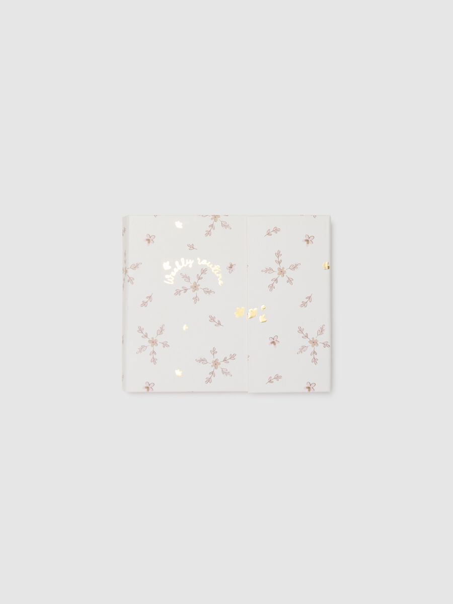 White Paper Notebook with Floral Details_0