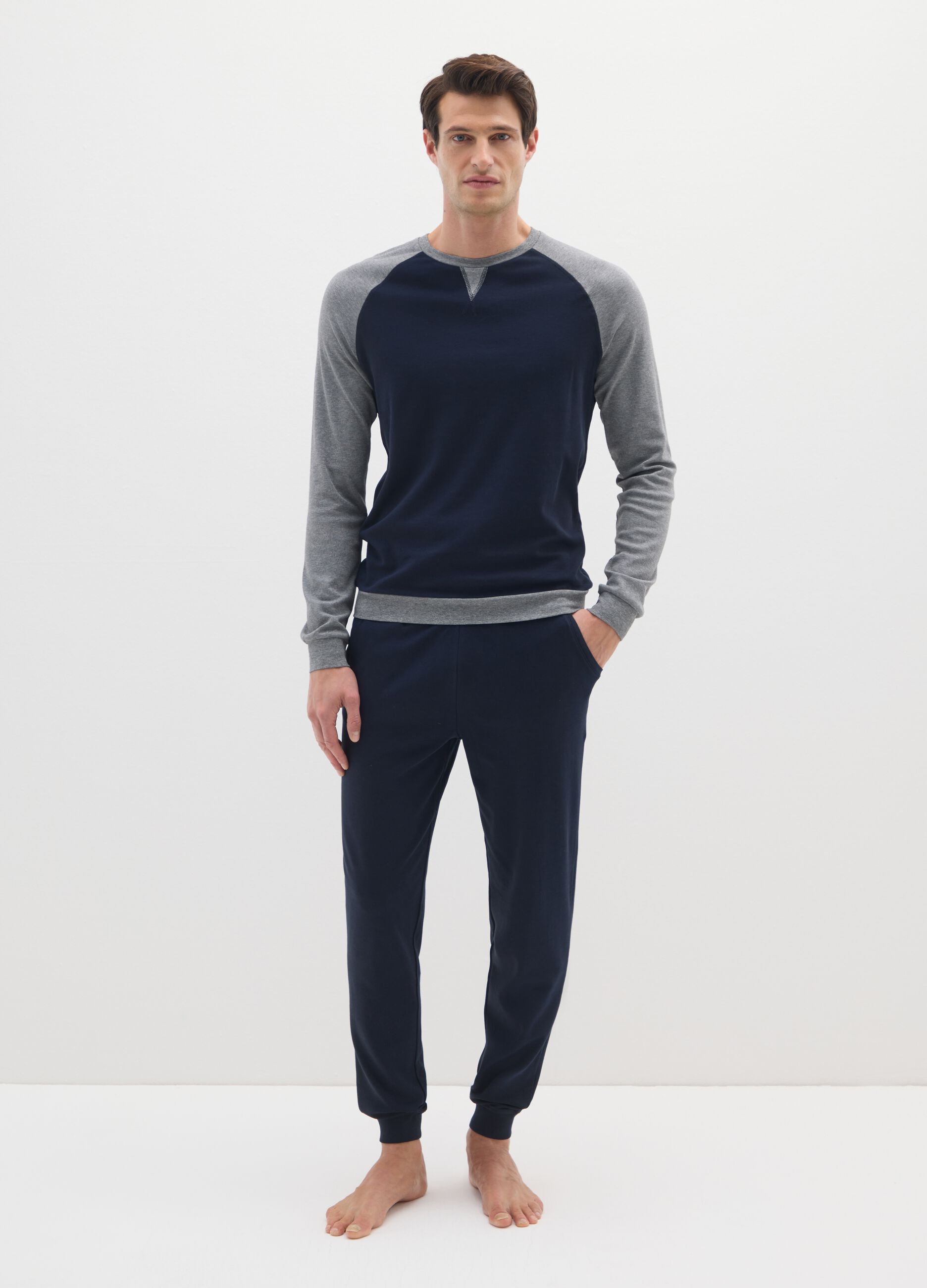 Blue and Grey Cotton Pyjama