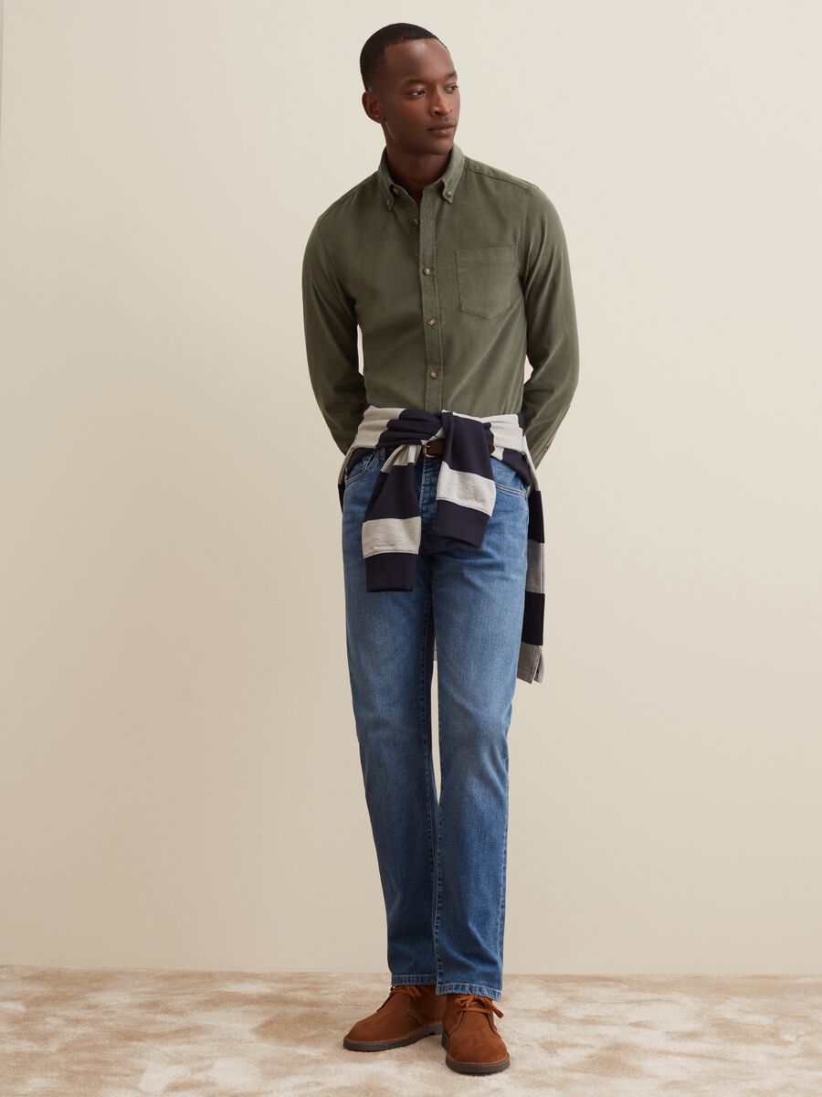 Camicia in corduroy con tasca_0