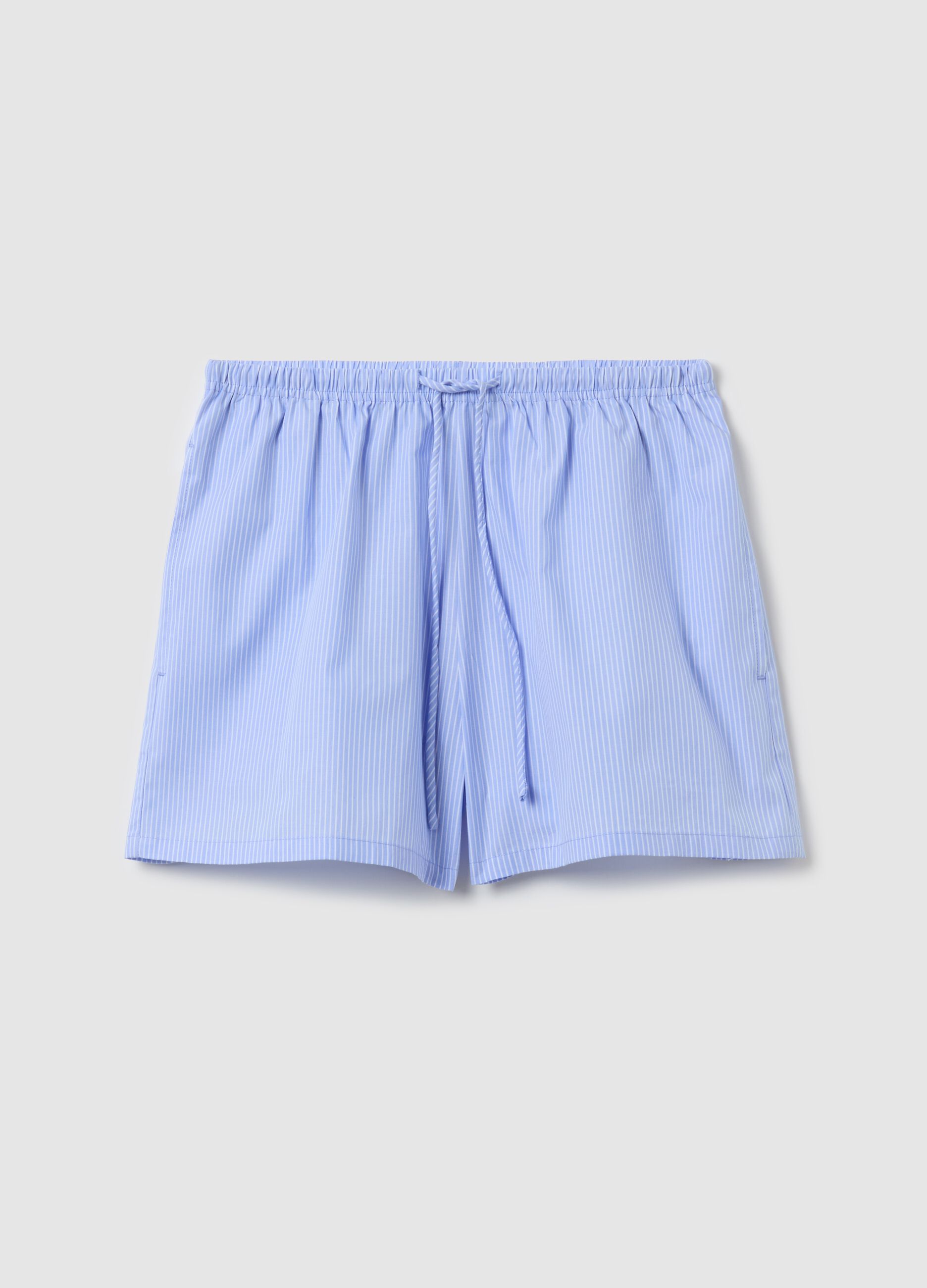 Blue check shorts in cotton