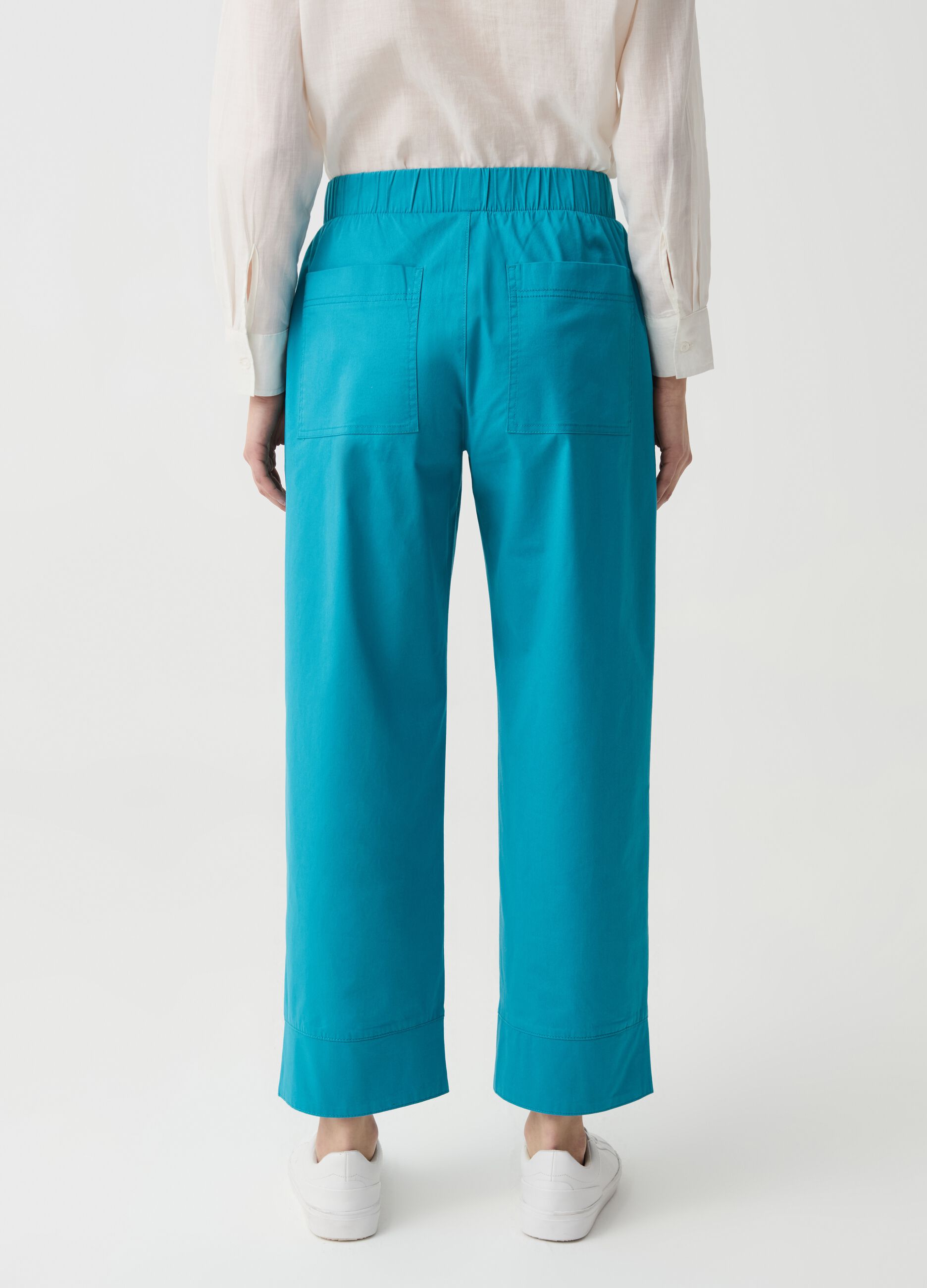 Wide-leg cropped trousers