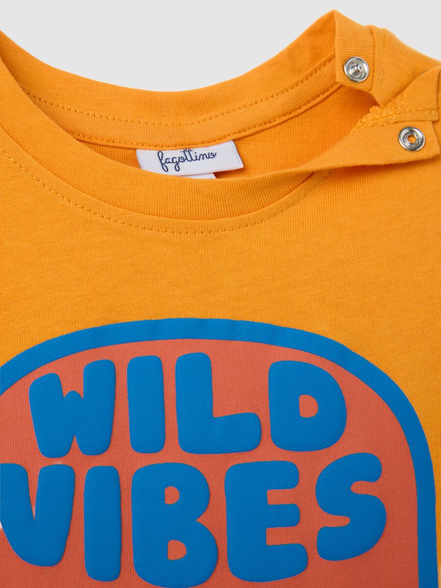 Children's yellow pure cotton regular fit T-shirt with print_2