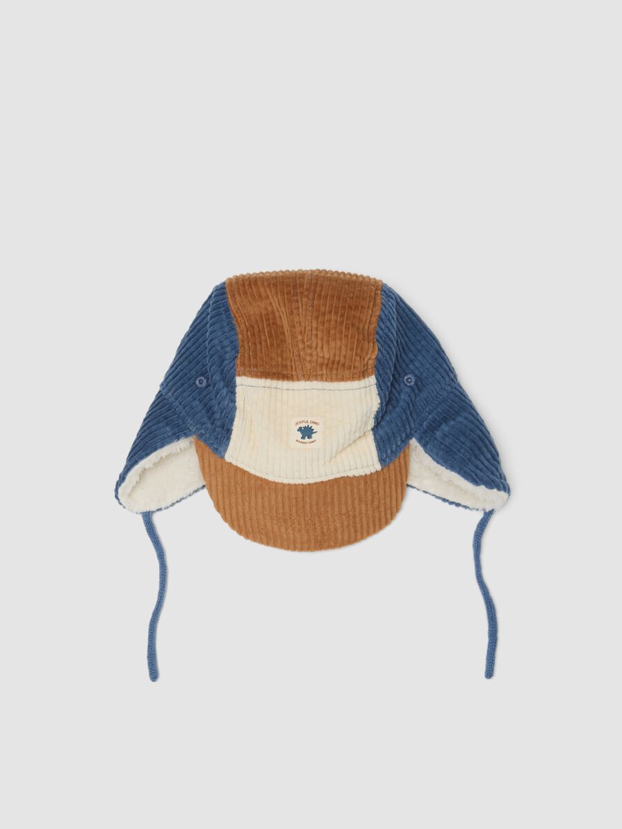 Cappello multicolor in puro cotone con paraorecchie_0