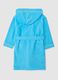 Blue pure cotton boy's bathrobe with hood_1