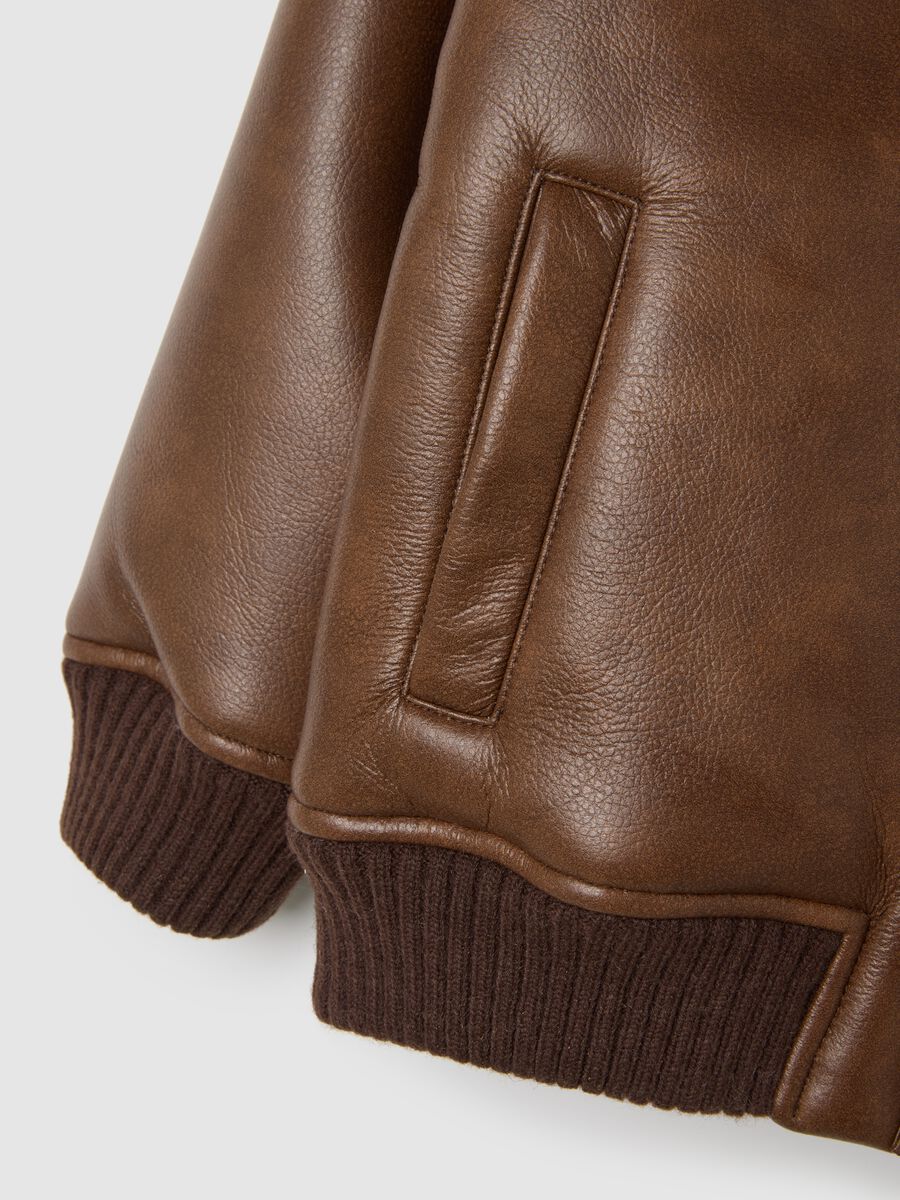 Giubbino da bambino marrone in tessuto bonded regular fit_4