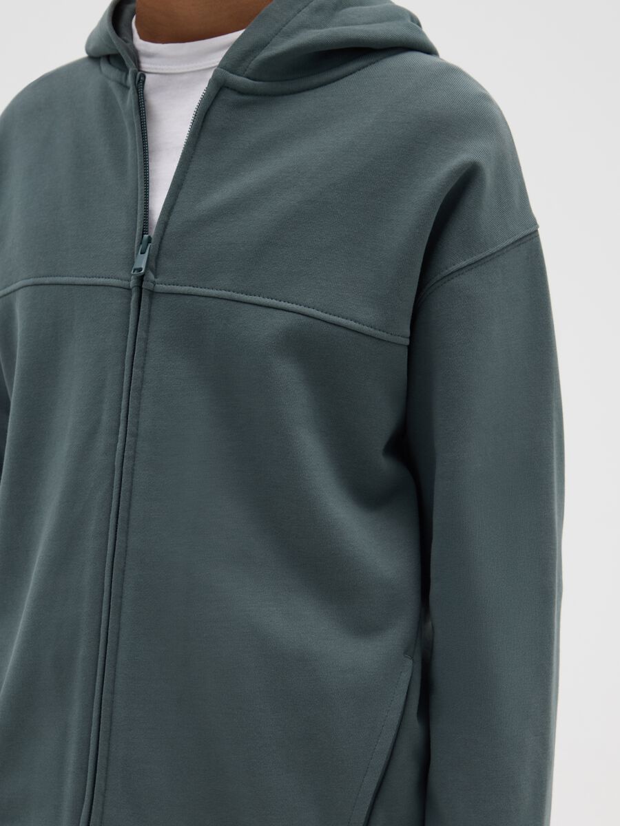 Felpa da ragazzo in puro cotone verde regular fit_2