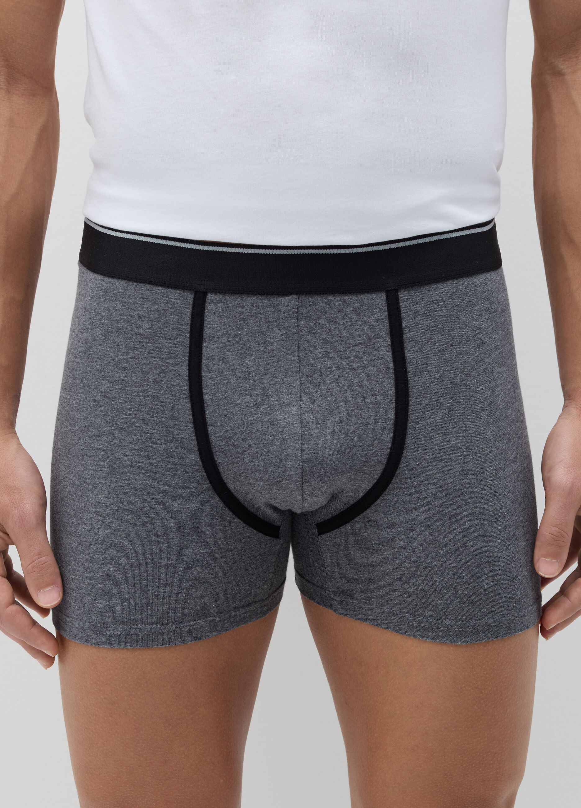 Three-pair pack midi boxer shorts in stretch cotton