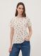 White floral stretch-cotton T-shirt, regular fit_0