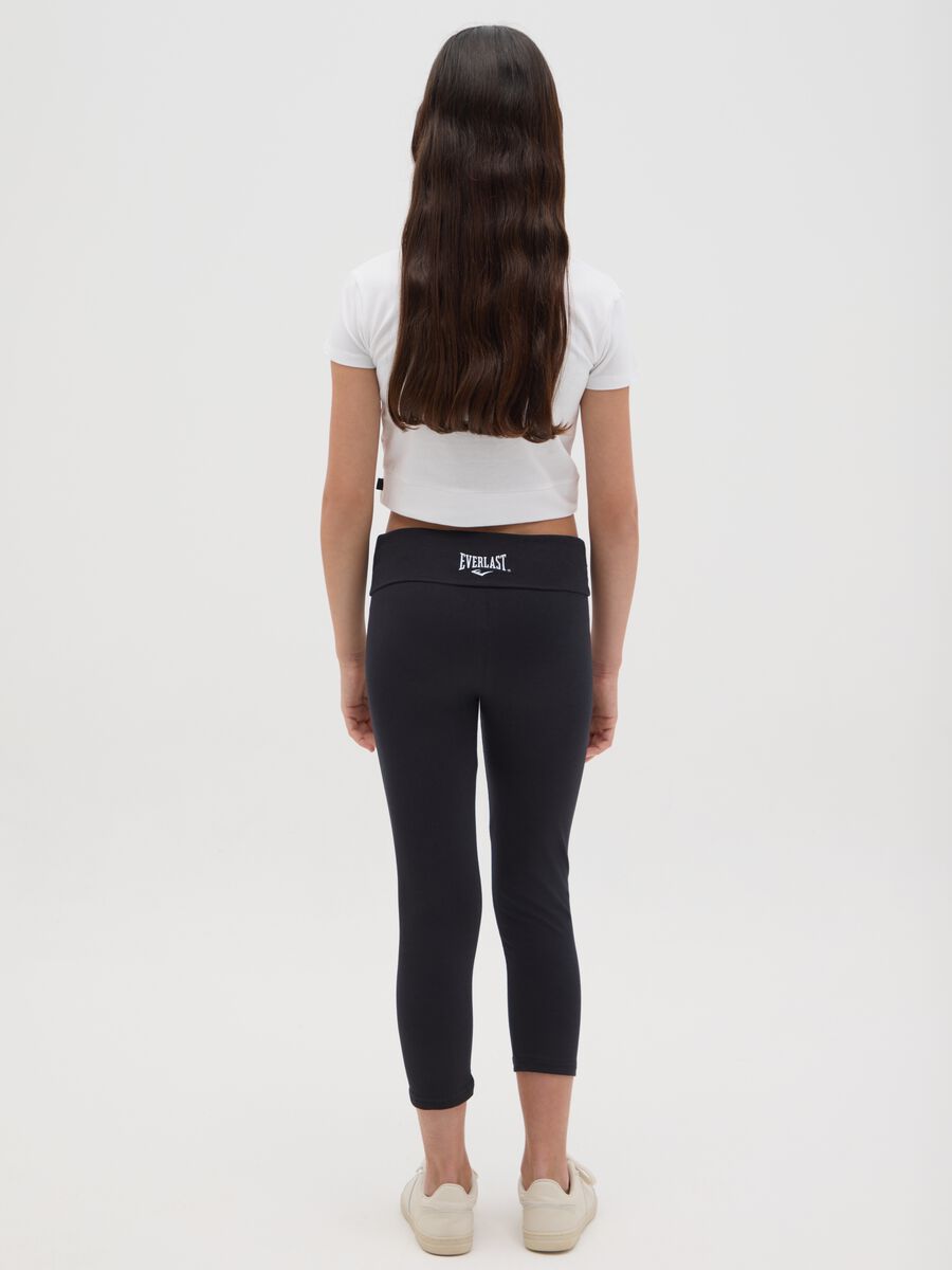 Girls’ black skinny-fit leggings in stretch cotton_2