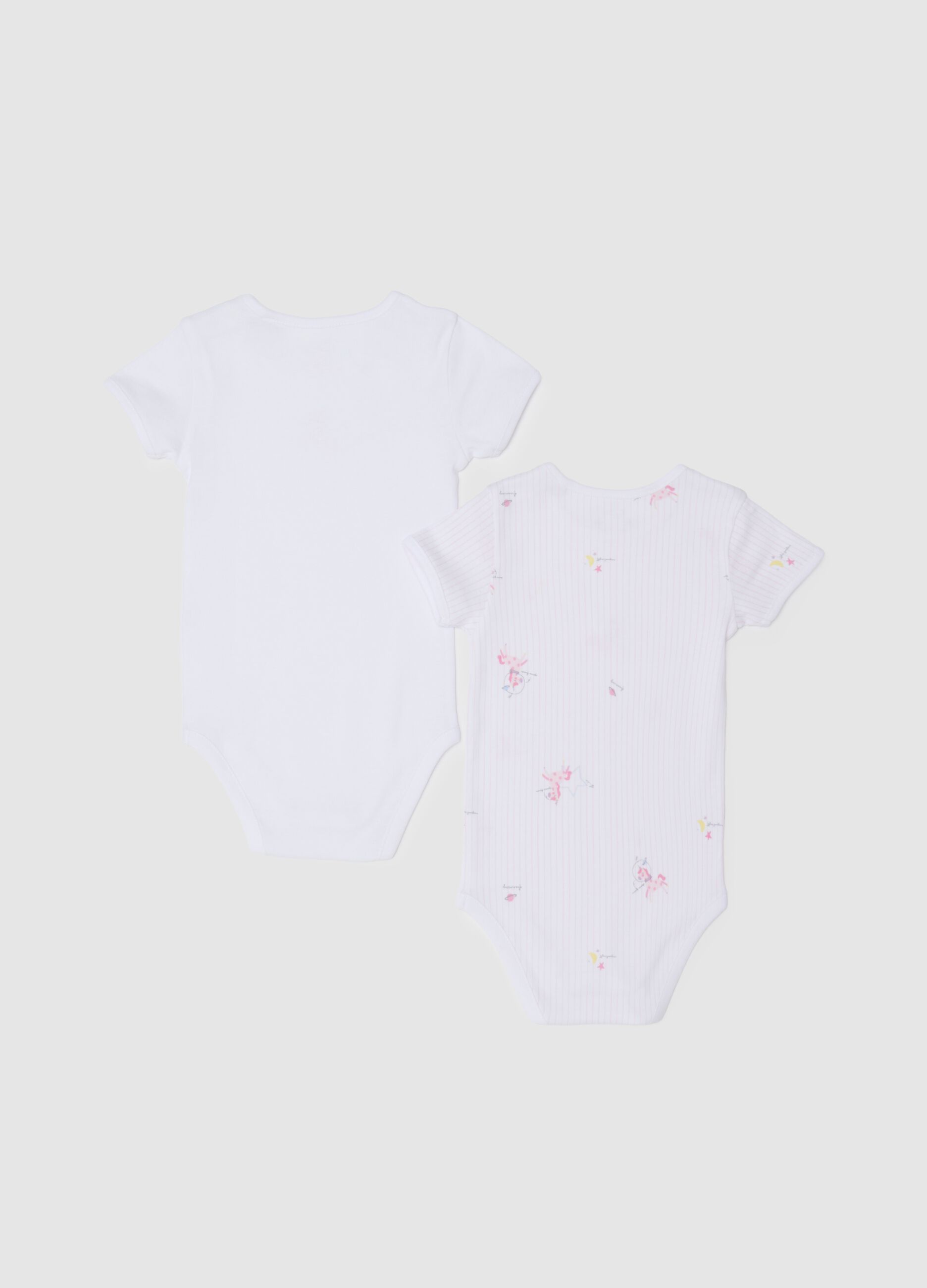 Girls' pure white cotton body bipack
