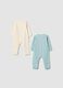 2-pack blue and white organic cotton sleepsuits for baby girl_1