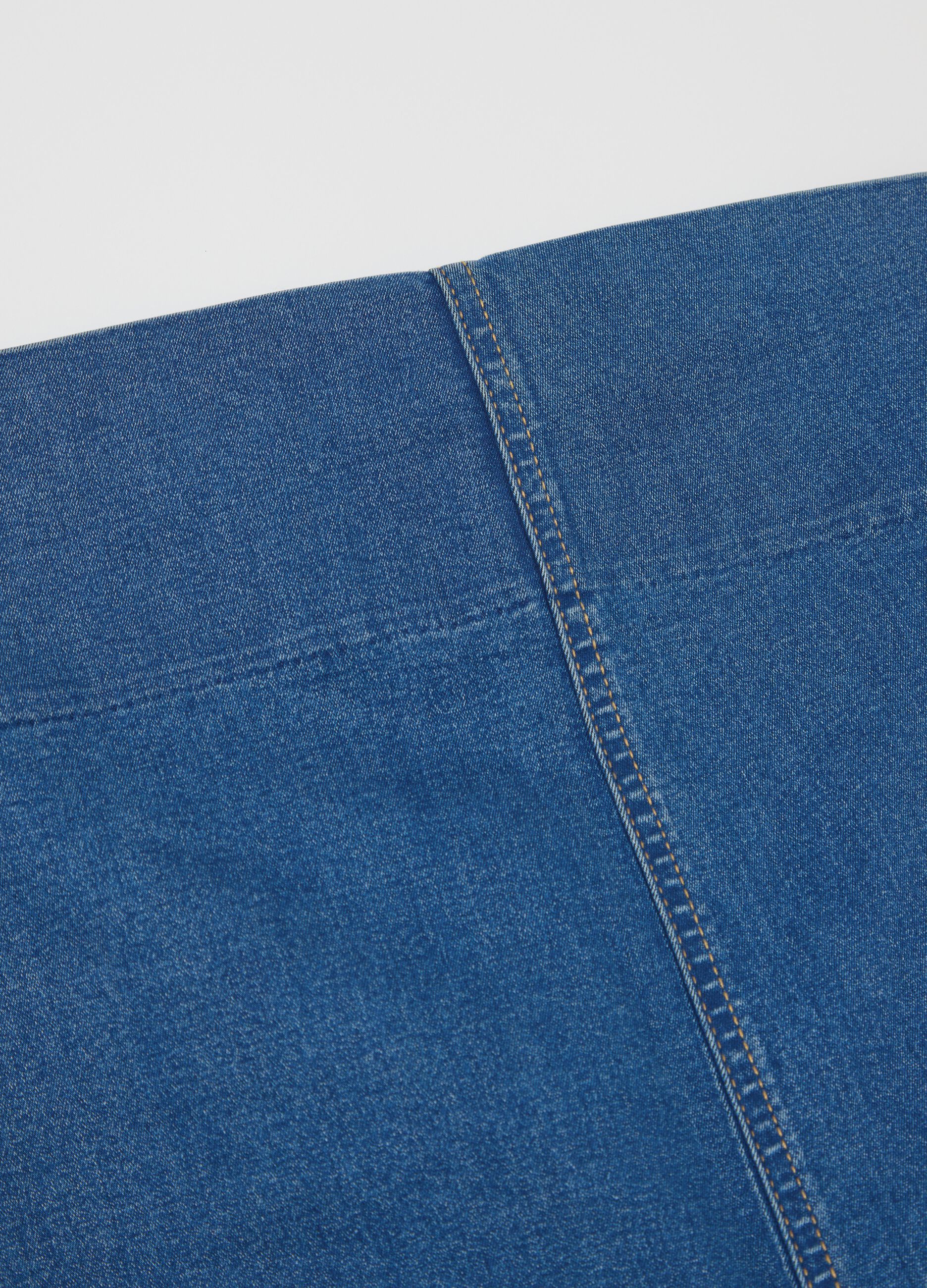 Cropped maternity treggings in denim