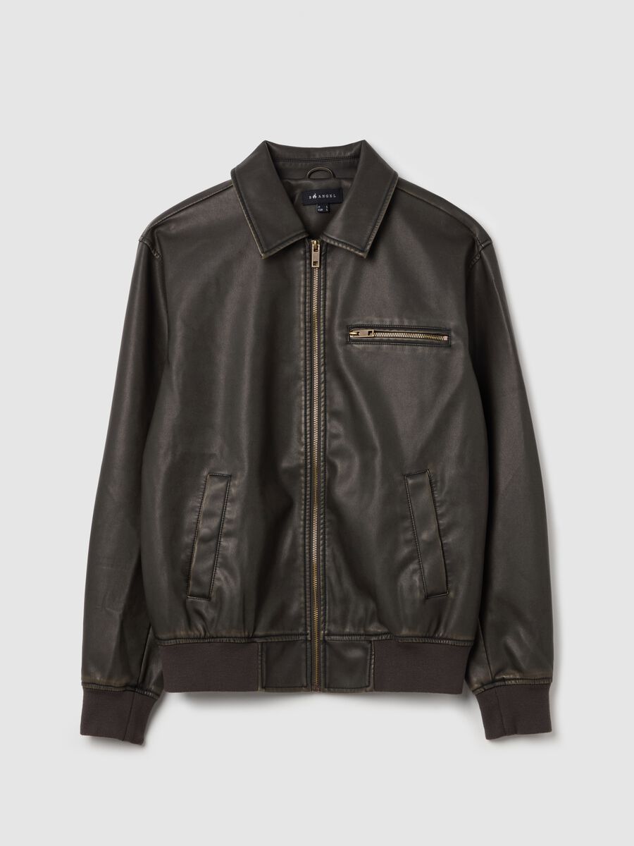 Coated-effect biker jacket_4