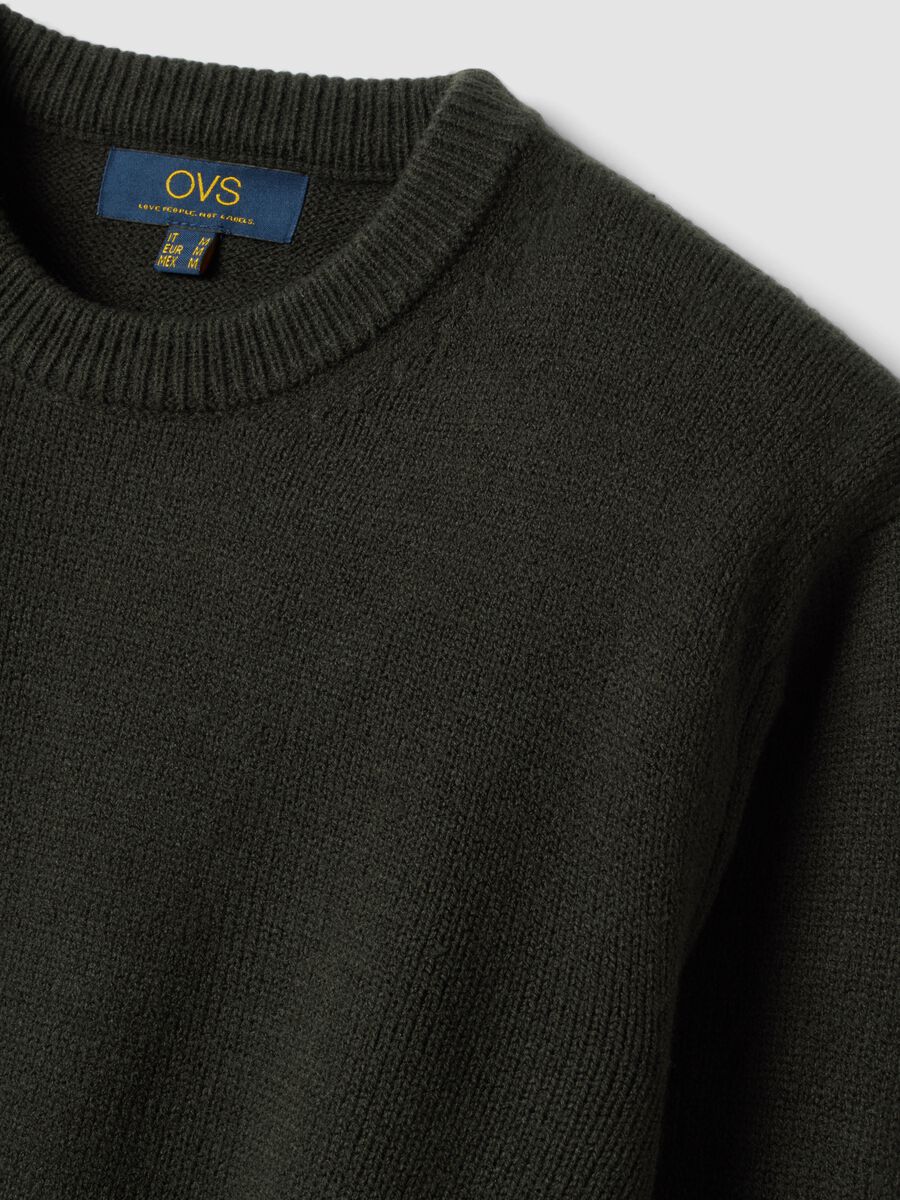 Maglia verde girocollo in jersey knit regular fit_1