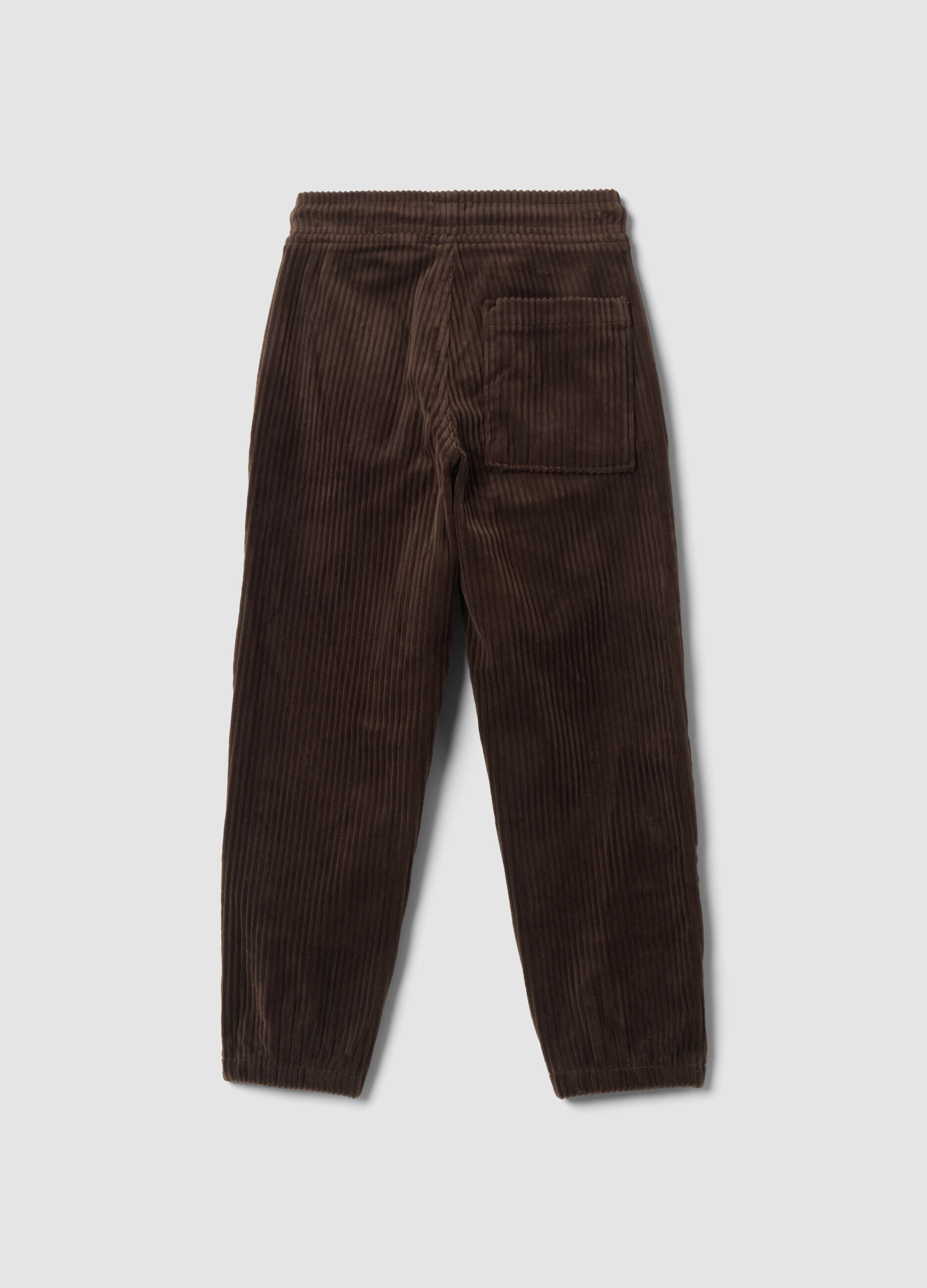 Brown corduroy comfort-fit trousers