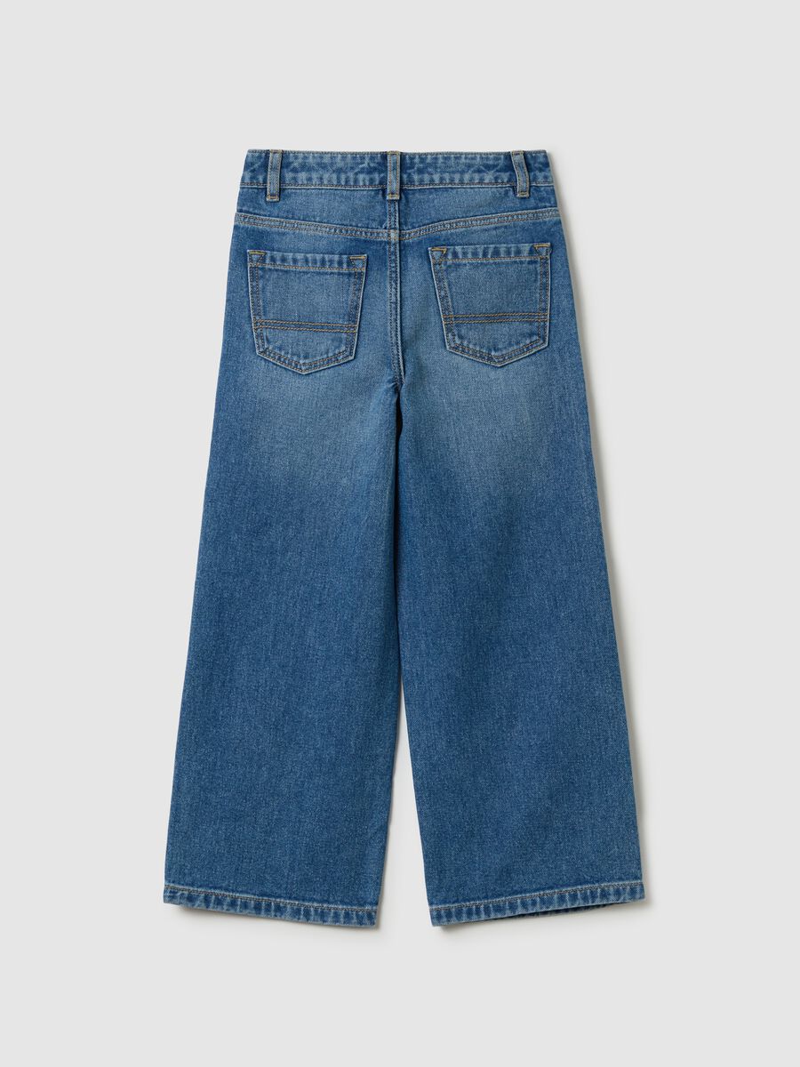 Culotte jeans with studs and abrasions_1