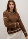 Brown sweater in cotton and wool blend with oversized fit_0