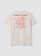 White pure cotton jersey T-shirt with print, regular fit_5