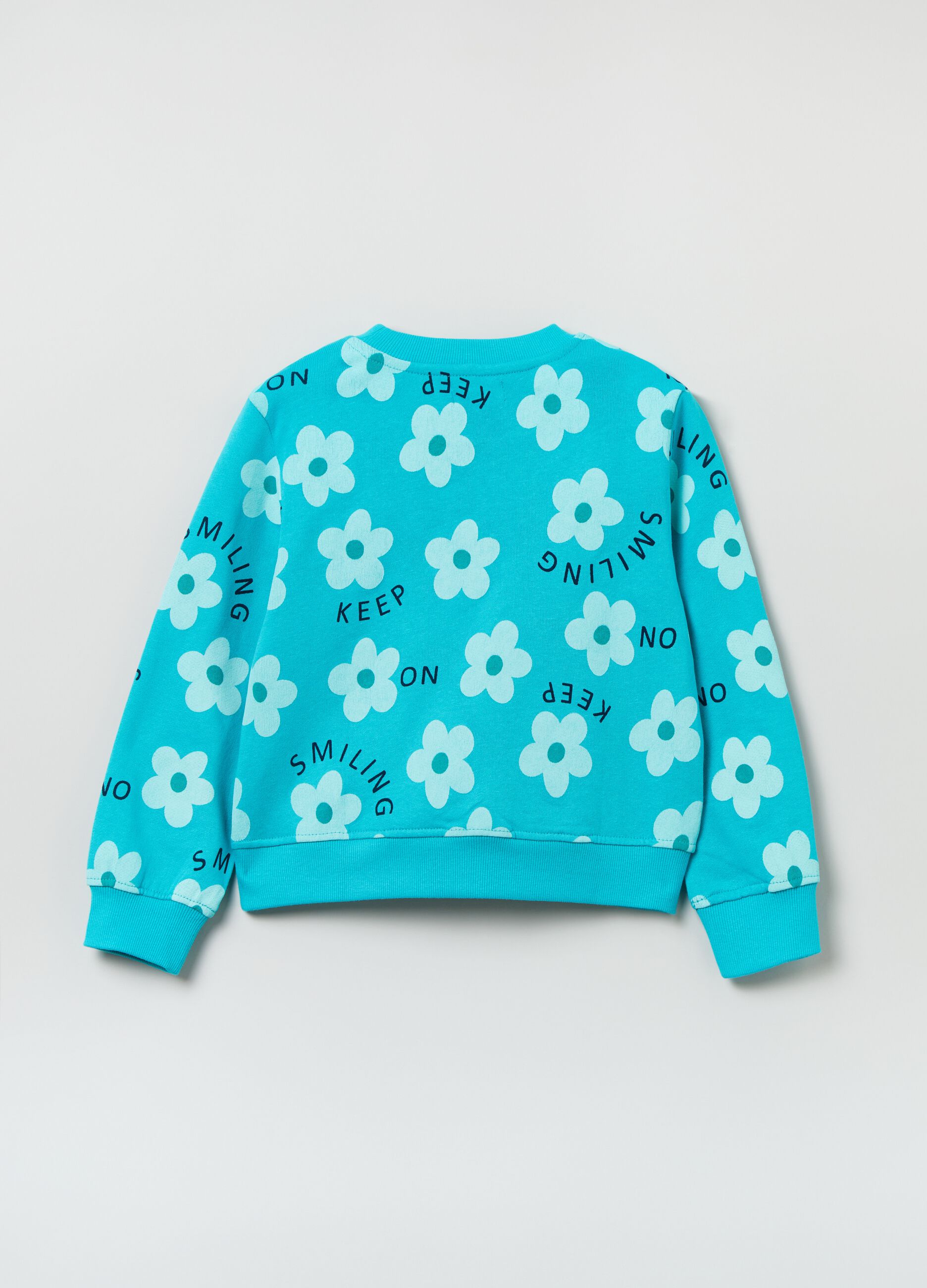 Felpa in cotone con stampa fiori_1
