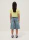 Girls' Regular Fit Blue Denim Cotton Shorts_1
