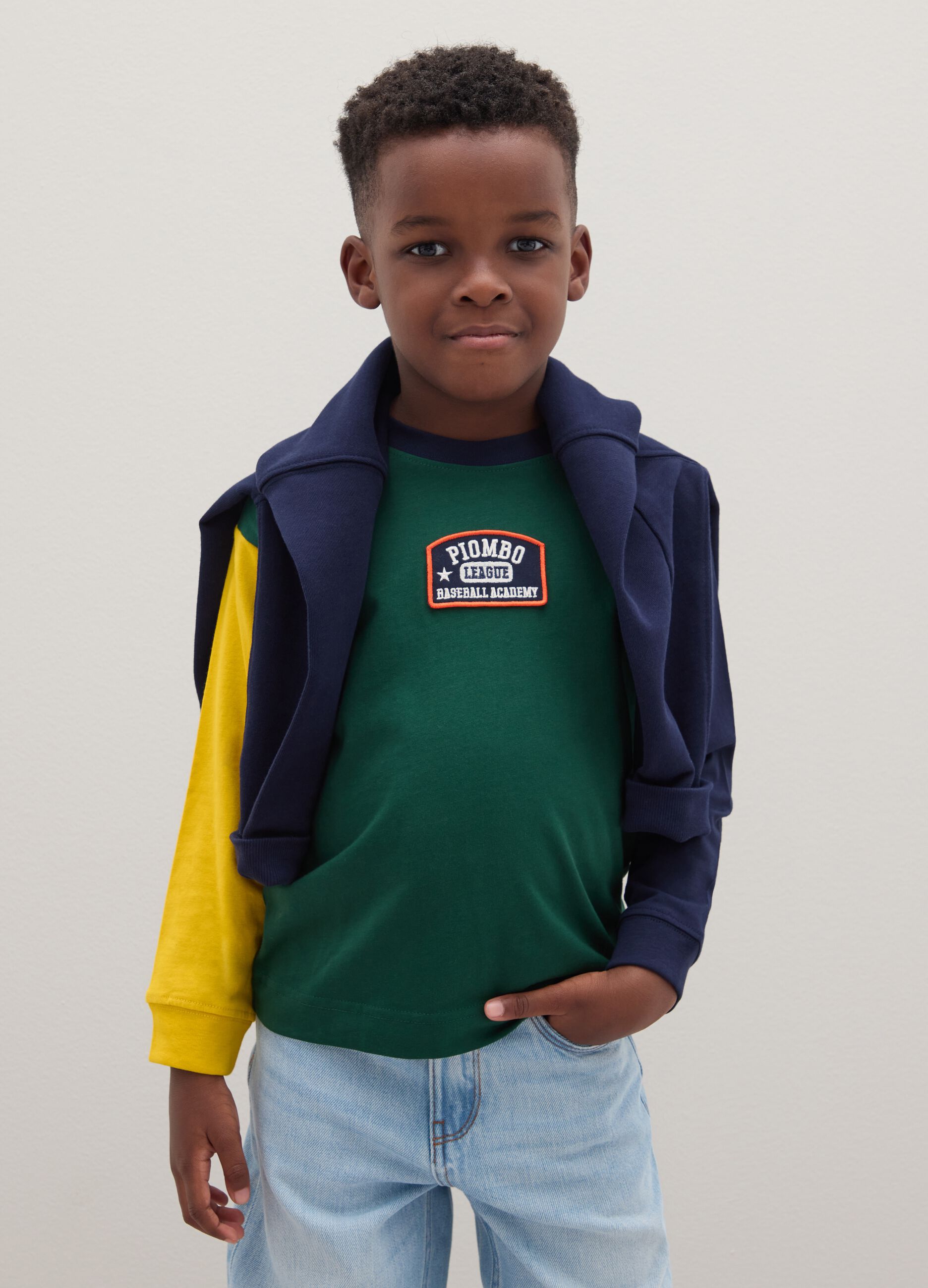 Multicolour pure cotton children's jumper regular fit