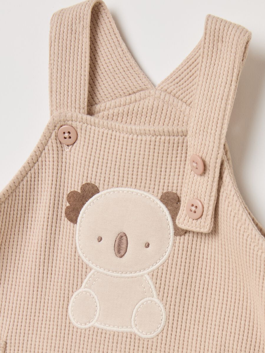 Waffle dungarees with koala patch_2