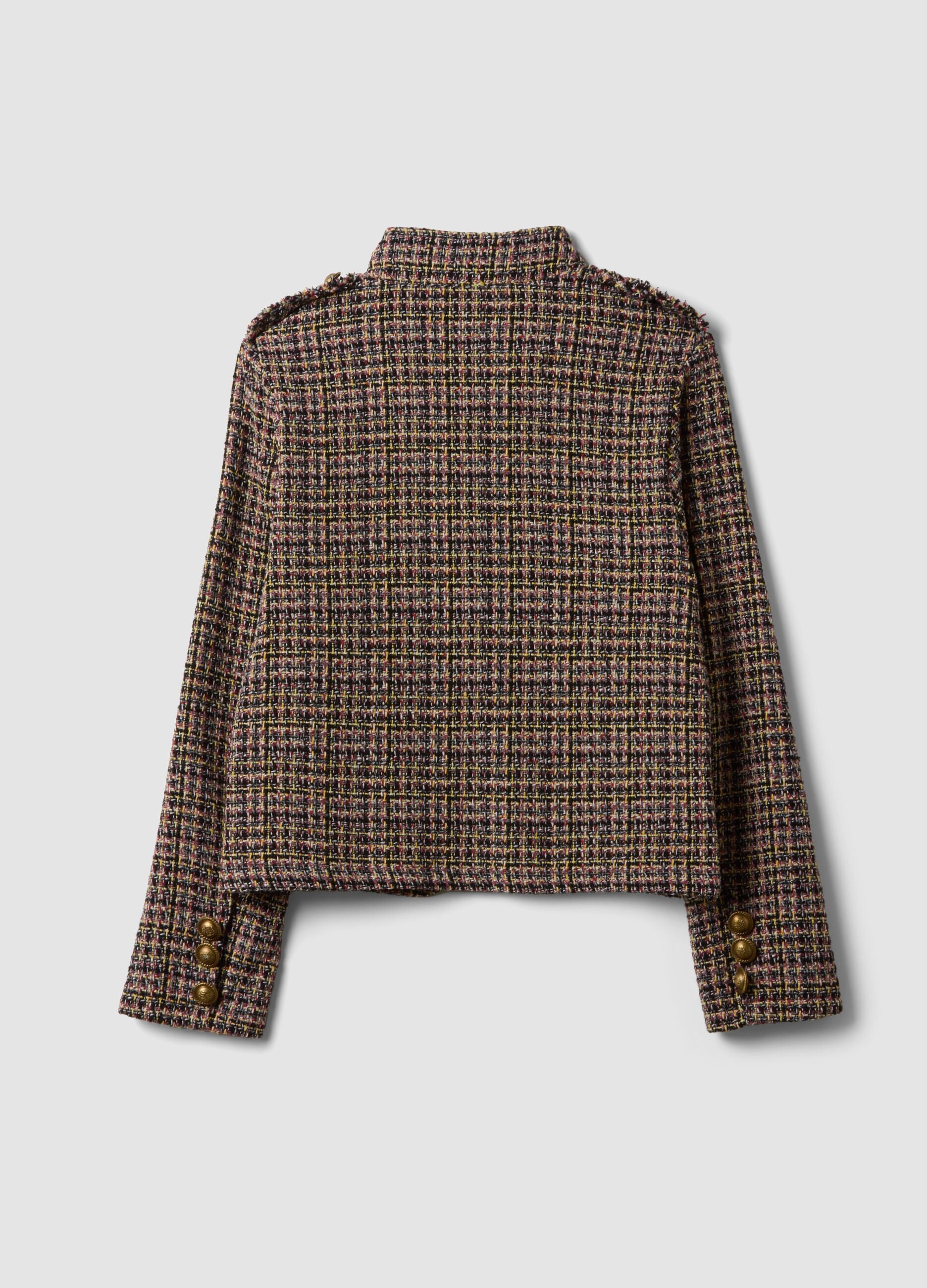 Multicolour cotton-blend jacket with gold buttons, regular fit