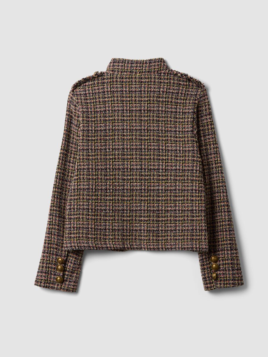 Giacca multicolor in misto cotone con bottoni dorati regular fit_2