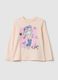 Girls' regular fit pink pure cotton top with print_0