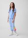 Girls' regular fit blue cotton blend joggers with prints_0