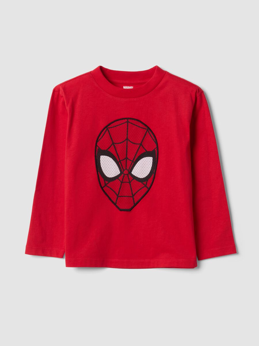 T-shirt rossa in puro cotone con stampa MARVEL Spider-Man_0