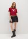 Red pure cotton T-shirt with lace_1