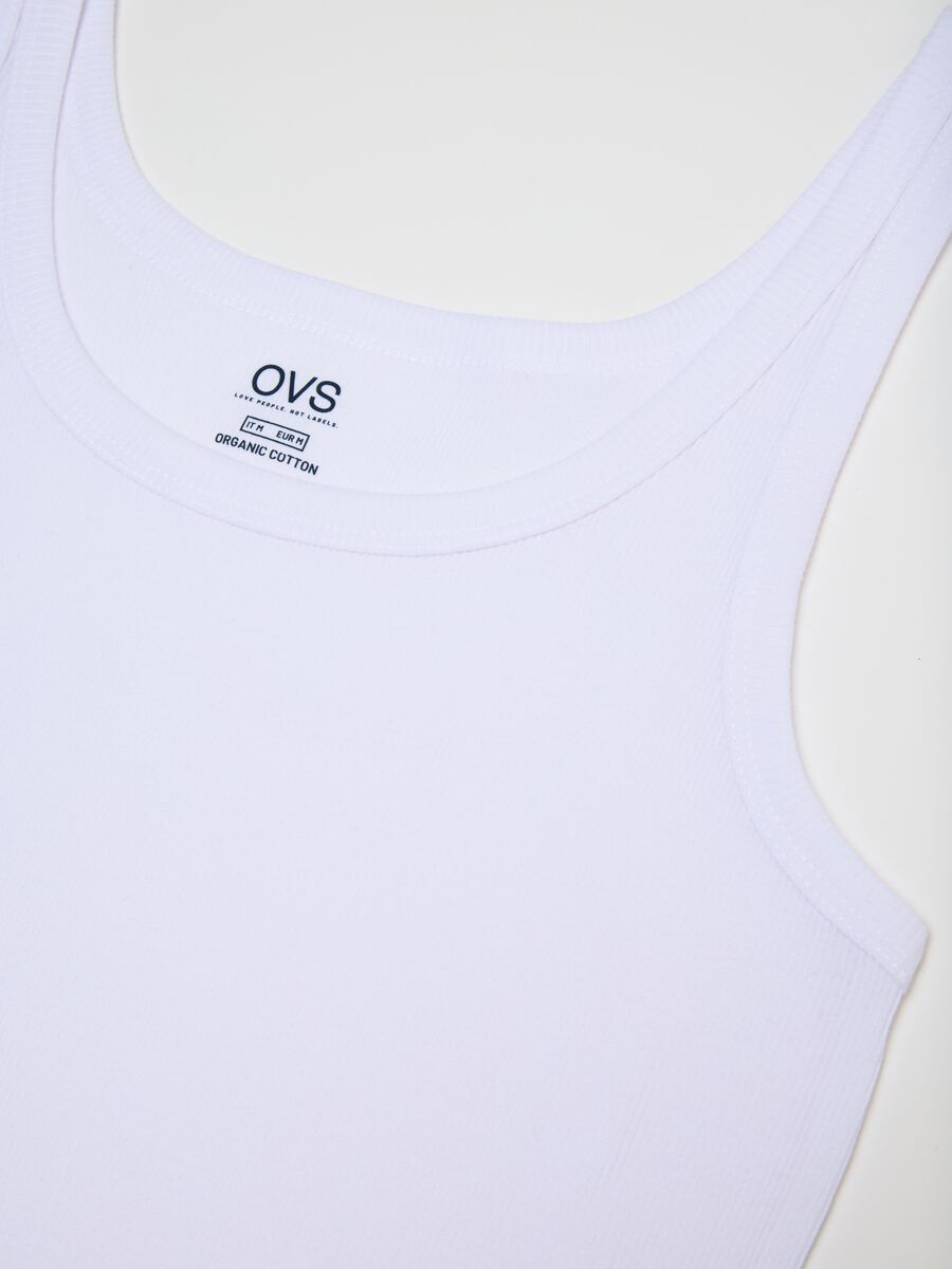 Men's White Sleeveless Cotton Shirt_5